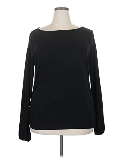 Pre-owned Worthington Long Sleeve Top Black Boatneck Tops