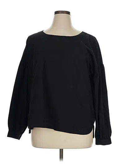 Pre-owned Worthington Long Sleeve Top Black Boatneck Tops