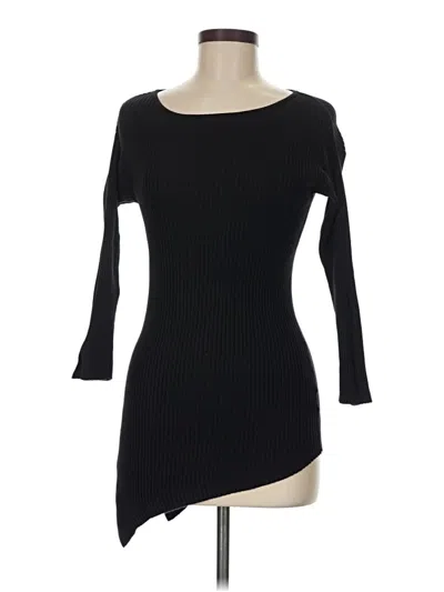 Pre-owned Worthington Long Sleeve Top Black One Shoulder Neckline Tops
