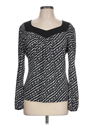 Pre-owned Worthington Long Sleeve Top Black Scoop Neck Tops