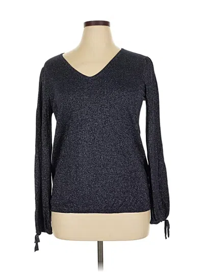 Pre-owned Worthington Long Sleeve Top Blue V Neck Tops