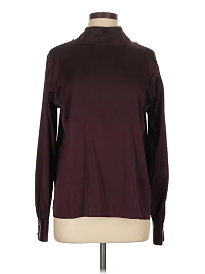 Pre-owned Worthington Long Sleeve Top Burgundy Turtleneck Tops