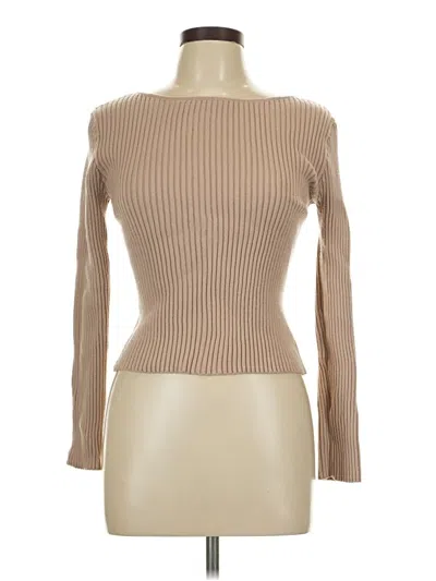 Pre-owned Worthington Long Sleeve Top Tan Boatneck Tops