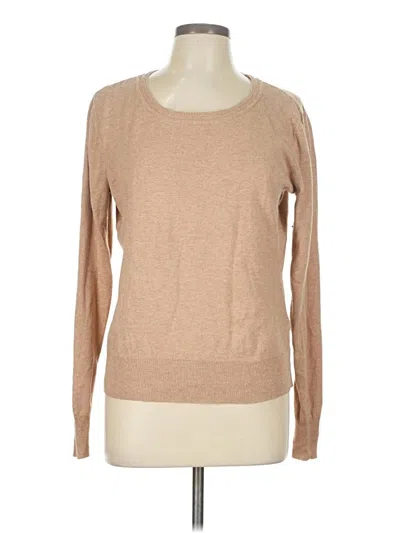 Pre-owned Worthington Long Sleeve Top Tan Boatneck Tops In Brown