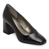 Worthington Maurice Womens Square Closed Toe Block Heel Pumps In Black