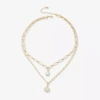 Worthington Pendant Womens White 21 Inch Strand Necklace In Gold