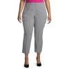 Worthington Plus Womens Slim Leg Pant In Gray