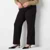 Worthington Plus Womens Straight Leg Trouser In Black
