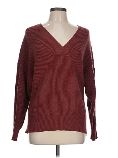 Pre-owned Worthington Pullover Sweater In Burgundy
