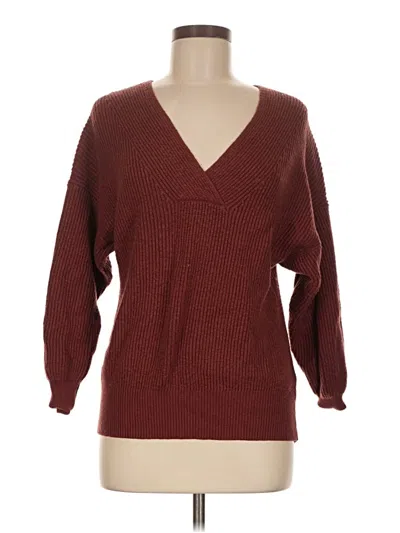 Pre-owned Worthington Pullover Sweater In Burgundy