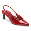 Worthington Sedrick Womens Pointed Closed Toe Kitten Heel Pumps In Red