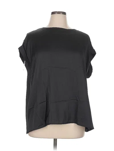 Pre-owned Worthington Short Sleeve Blouse In Black