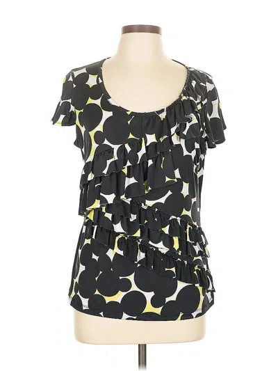 Pre-owned Worthington Short Sleeve Blouse In Black