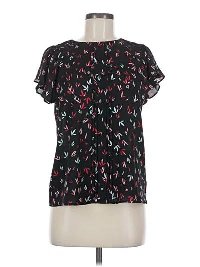 Pre-owned Worthington Short Sleeve Blouse In Black