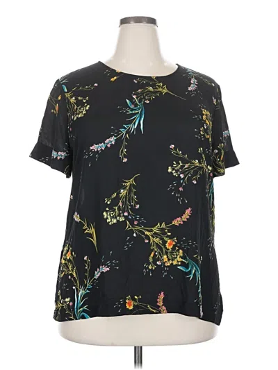 Pre-owned Worthington Short Sleeve Blouse In Black
