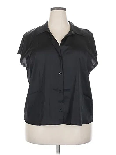 Worthington Short Sleeve Blouse In Black