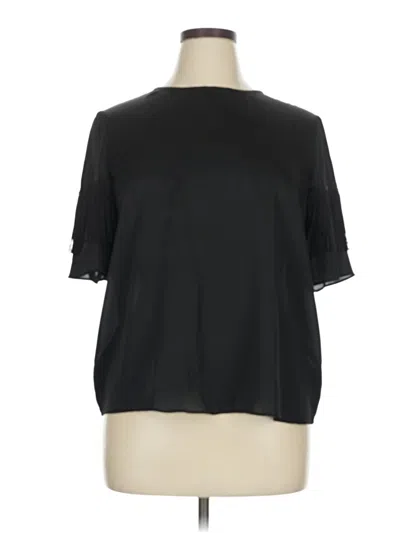 Pre-owned Worthington Short Sleeve Blouse In Black