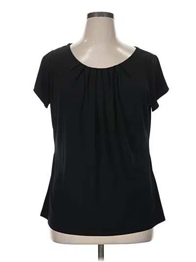 Pre-owned Worthington Short Sleeve Blouse In Black
