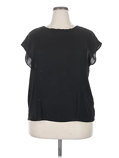 Worthington Short Sleeve Blouse In Black