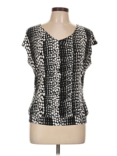 Pre-owned Worthington Short Sleeve Blouse In Black