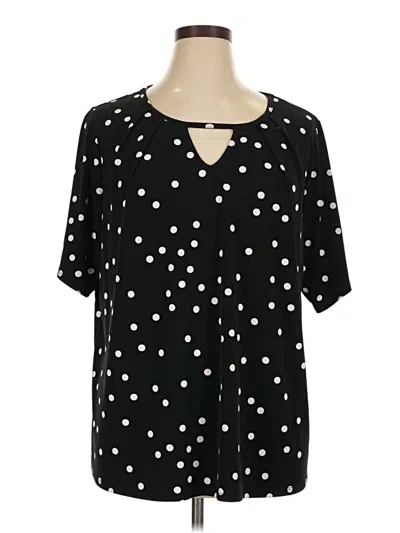 Pre-owned Worthington Short Sleeve Blouse In Black