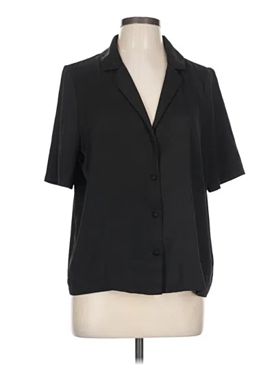 Pre-owned Worthington Short Sleeve Blouse In Black
