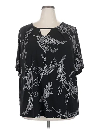 Pre-owned Worthington Short Sleeve Blouse In Black
