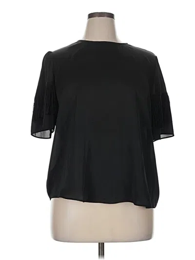Pre-owned Worthington Short Sleeve Blouse In Black