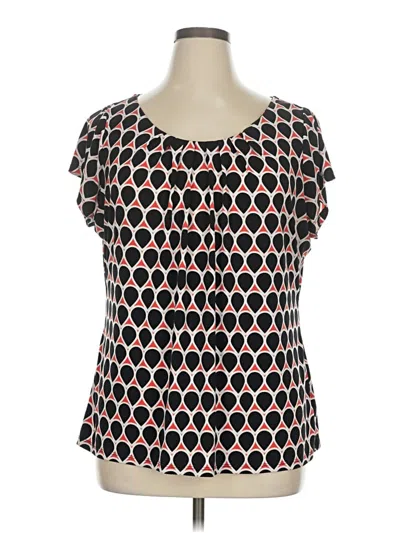 Pre-owned Worthington Short Sleeve Blouse In Black