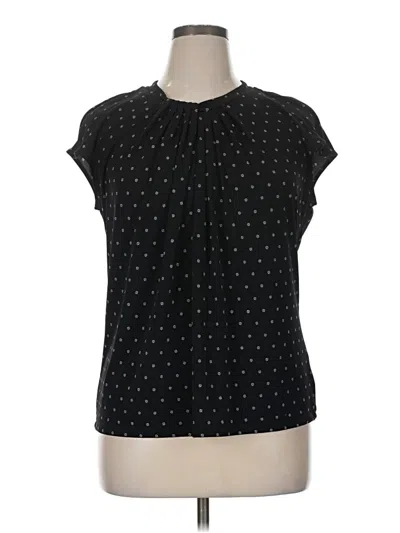 Pre-owned Worthington Short Sleeve Blouse In Black