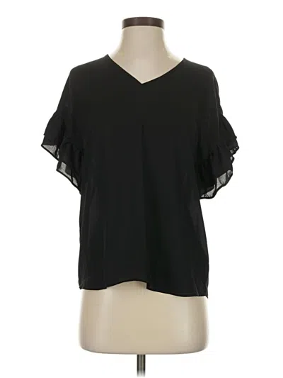 Worthington Short Sleeve Blouse In Black