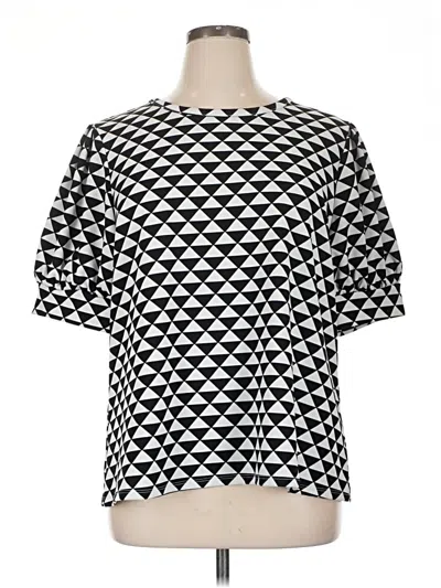 Pre-owned Worthington Short Sleeve Blouse In Black