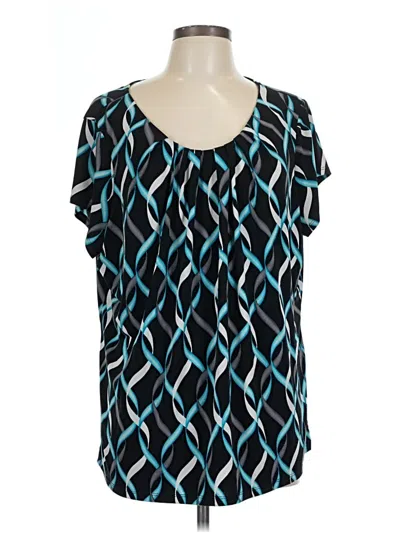 Pre-owned Worthington Short Sleeve Blouse In Black