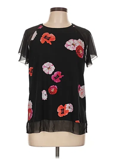 Pre-owned Worthington Short Sleeve Blouse In Black