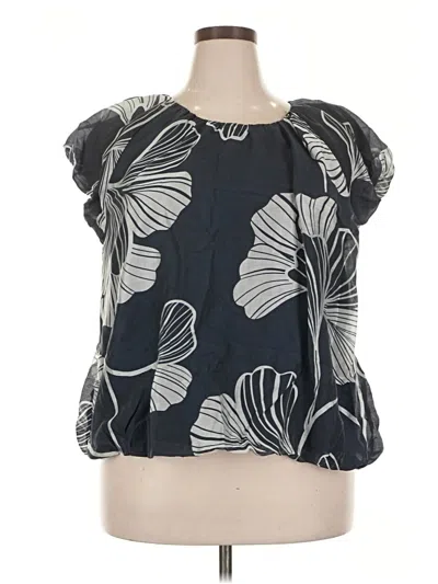Pre-owned Worthington Short Sleeve Blouse In Black