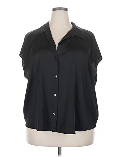 Pre-owned Worthington Short Sleeve Blouse In Black
