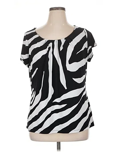 Pre-owned Worthington Short Sleeve Blouse In Black