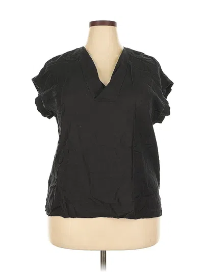 Pre-owned Worthington Short Sleeve Blouse In Black
