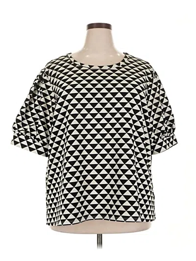 Pre-owned Worthington Short Sleeve Blouse In Black