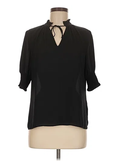Pre-owned Worthington Short Sleeve Blouse In Black