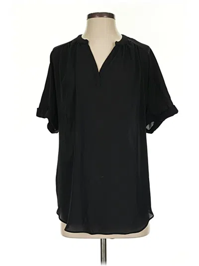 Pre-owned Worthington Short Sleeve Blouse In Black