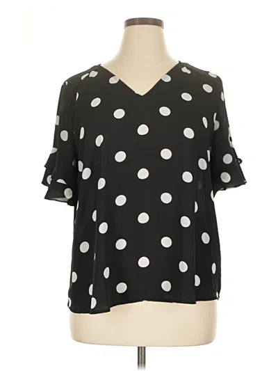 Pre-owned Worthington Short Sleeve Blouse In Black