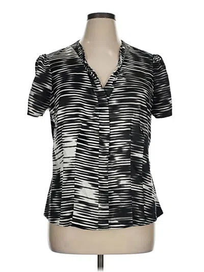 Pre-owned Worthington Short Sleeve Blouse In Black