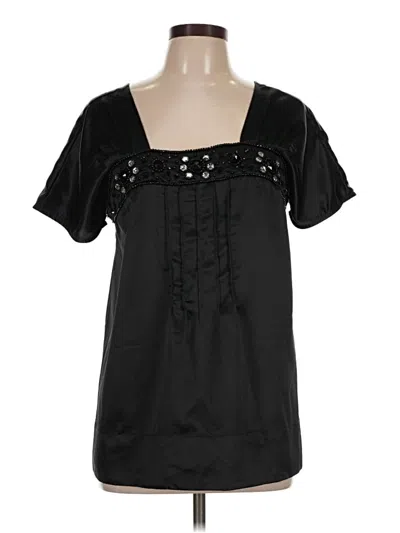 Pre-owned Worthington Short Sleeve Blouse In Black