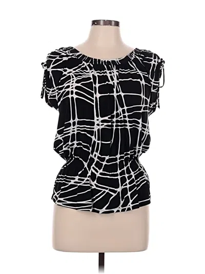 Pre-owned Worthington Short Sleeve Blouse In Black