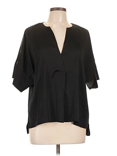 Pre-owned Worthington Short Sleeve Blouse In Black