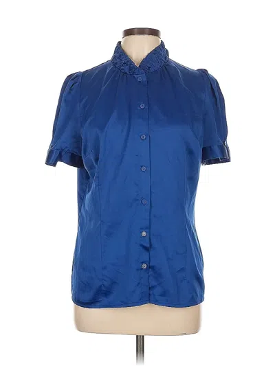 Pre-owned Worthington Short Sleeve Blouse In Blue