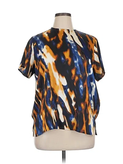 Pre-owned Worthington Short Sleeve Blouse In Blue