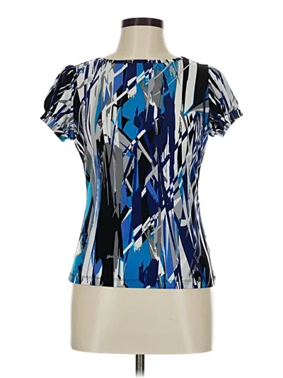 Pre-owned Worthington Short Sleeve Blouse In Blue