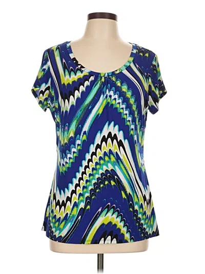 Pre-owned Worthington Short Sleeve Blouse In Blue